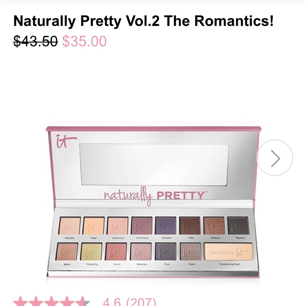 It Cosmetics Naturally Pretty Romantics Shadow NEW